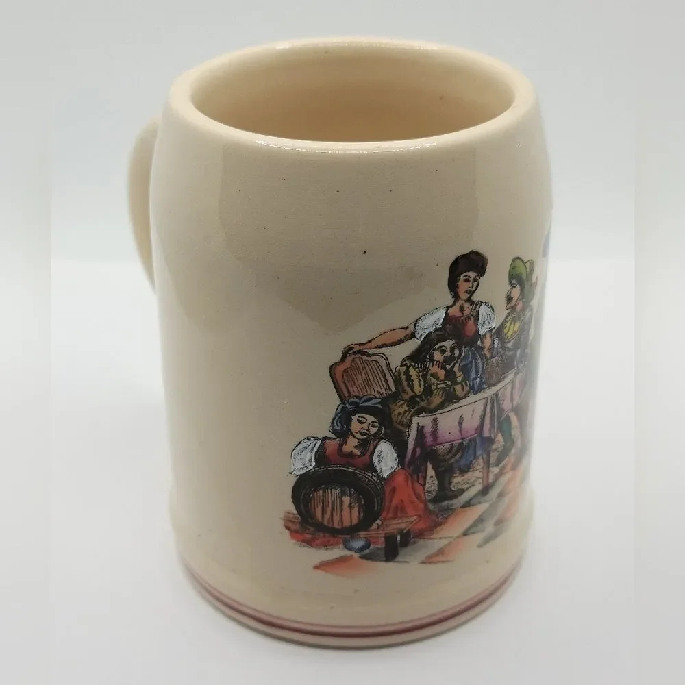 Vtg German Stoneware Beer Stein Pub Drinking Men